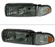 Fit 1991-1996 Chevy Caprice 94-96 Impala Smoke Headlights+Corner Parking Lamps