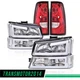 LED DRL Headlights Projector+Tail Lights Fit For 03-06 Chevy Silverado Avalanche