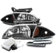 FOR 00-02 CHEVY CAVALIER BLACK REPLACEMENT HEADLIGHTS LAMPS W/LED DRL+6000K HID FOR 00-02 CHEVY CAVALIER BLACK REPLACEMENT HEADLIGHTS LAMPS W/LED DRL+6000K HID