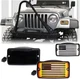 2x Front LED Turn Signal Lights for 1997-2006 Jeep Wrangler TJ (Smoke Lens)