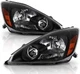 Black Housing Headlights Driver Passenger for 2004-2005 Toyota Sienna Halogen