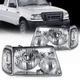 Pair Kit Halogen Headlights Assembly For 2001-2011 Ford Ranger Chrome
