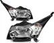 For 2011-2015 Chevy Cruze 4-Door Sedan Black Housing Pair Headlights Assembly