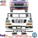 Front Bumper Chrome + Grille + Headlights Kit For 1992-1996 Ford F-Series/Bronco