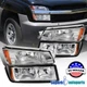 Fits 2002-2006 Chevy Avalanche 1500 2500 Headlights+Signal Bumper Lights  02-06