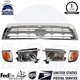 New Grille Assembly Chrome Shell+Headlights +Corner Lights For 1996-1998 4Runner