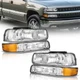 Pair Headlights For 1999-2002 Chevy Silverado Suburban 1500 2500/ 00-06 Tahoe