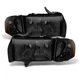 Fit Dodge 99-01 Ram 1500 Sport Model Smoke Tinted Replacement Headlights Pair
