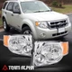 Fits 2008-2012 Ford Escape [Chrome/Clear] Amber Corner Headlight Headlamp Lamp