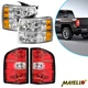 Set(4) Headlights Amber Reflector+Taillights For 07-13 Chevy Silverado 1500 2500 Set(4) Headlights Amber Reflector+Taillights For 07-13 Chevy Silverado 1500 2500