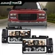 Fit For 1994-1998 GMC C10 C/K C1500 2500 3500 Pair LED DRL Headlight Bumper Lamp