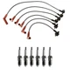 Denso Wire Set 8mm & 6 U-Groove Design Spark Plugs 0.060 Kit For Ford 4.0L V6