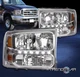 FOR 1999-2004 FORD F250 F350 SUPER DUTY LED REPLACEMENT CHROME HEADLIGHTS LAMPS