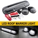 Smoked Lens 6000K White LED Cab Roof Clearance Light Kit For Chevy GMC Trucks