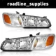 Pair Headlight For 2000-2001 Toyota Camry Chrome Headlamp with Corner Light