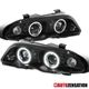 Fit 1999 2000 2001 BMW E46 3-Series Sedan Black LED Halo Projector Headlights
