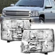 For 2007-2014 Chevy Silverado 1500 2500HD 3500HD Chrome Headlights LH+RH Sets For 2007-2014 Chevy Silverado 1500 2500HD 3500HD Chrome Headlights LH+RH Sets