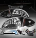 FOR 00-02 CHEVY CAVALIER BLACK REPLACEMENT HEADLIGHT LAMP W/BLUE LED DRL+6K HID FOR 00-02 CHEVY CAVALIER BLACK REPLACEMENT HEADLIGHT LAMP W/BLUE LED DRL+6K HID