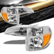 Turn Signal Bumper Light Chrome/Clear Lens/Amber Corner For 95-01 Ford Explorer