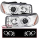 LED Halo Projector Headlights Clear Fit 2000-2006 GMC Sierra Denali Yukon XL L+R