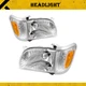 2pcs Headlight Assemblies Front for 2001-2004 Toyota Tacoma 2.4/2.7L/3.4L Chrome
