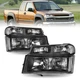 Headlight For 2004-2012 Chevy Colorado/GMC Canyon Black Bumper Lamps Left+Right Headlight For 2004-2012 Chevy Colorado/GMC Canyon Black Bumper Lamps Left+Right