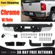 Chrome Rear Step Bumper For 2007-2010 Chevy Silverado Sierra 2500 3500 HD W/Hole