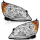 WEELMOTO Pair Headlights For 2005-2007 Honda Odyssey Chrome Headlamps Left+Right