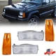 4X Clear Front Signal+Amber Marker Lamp For 84-96 Jeep Cherokee & 86-92 Comanche