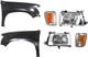Headlight Assembly Kit for Toyota T100 1993-1998, Right (Passenger) and Left
