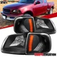 Fit 1997-2003 Ford F150 Expedition XLT Black Headlights Headlamps+Corner Signal