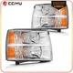 2Pcs Pair Chrome Headlights For 2007-2014 Chevy Silverado 1500 2500HD 3500HD 2Pcs Pair Chrome Headlights For 2007-2014 Chevy Silverado 1500 2500HD 3500HD