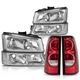 Front Headlights & Tail Lights Assembly For 03-06 Chevy Silverado 1500 2500 3500