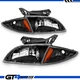 00-02 Chevy Cavalier JDM Black Headlight Headlamp Corner Parking Light LH RH Set 00-02 Chevy Cavalier JDM Black Headlight Headlamp Corner Parking Light LH RH Set