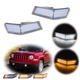 Clear Lens Front Corner Dynamic Amber LED Signal DRL Lamp For 07-17 Jeep Patriot