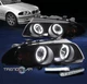 For 1999-2001 BMW E46 4dr LED Halo Black/Smoke Projector Headlight Headlamp +DRL