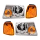 Halogen Headlights fit 2001-2005 Ford Ranger Set w/ Corner Park Signal Lights