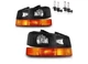 Fit 2003-2023 Chevy Express GMC Savana 1500 Black Headlights+Bumper Signal Lamps
