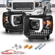 [LED Plank Style]For GMC Sierra 14-15 1500;15-19 2500/3500HD LED Black Headlight