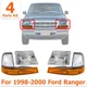Headlight Set For 1998-2000 Ford Ranger Left and Right Side with Corner Lights