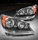 For 08 09 10 Honda Odyssey Replacement Headlight Headlamp Black Left+Right Pair