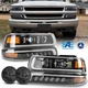LED Headlights Fog Lights Assembly For 2001-2006 Chevy Tahoe/Suburban 1500 Z71