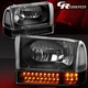 PAIR BLACK CLEAR LED HEADLIGHT+BUMPER LAMPS FOR 1999-2004 FORD F250 SUPER DUTY