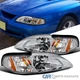 Fits 1994-1998 Ford Mustang 1PC Style Headlights Corner Signal Lamps Left+Right