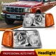 Chrome Housing Headlights For 2001-2011 Ford Ranger XL XLT Amber Corner Headlamp