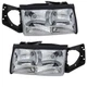 For 97 98 99 Deville Headlight Headlamp Halogen Front Head Light w/Bulb SET PAIR