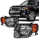 Headlight Assembly For 2008-2012 Ford Escape Black Housing Clear Lens 8L8Z13008B