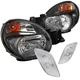For Subaru Impreza WRX Outback Black Clear Headlights+Clear Side Marker Pair