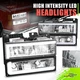 LED Headlight+Signal Lamps w/ C-Style DRL for Chevy GMC C/K 88-00 Chrome L+R