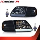 Smoke LED Tube Headlights & Corner Parking Lights Fit For 97-04 F150 Expedition